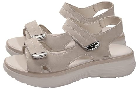 Ortopediska sportsandaler kvinnor fotvalvstöd vandringssandaler damer bekväma promenadsandal med mjuk kudde skum plattform sandal utomhus atletiska skor för plantar fasciit UK storlek 4-7,5