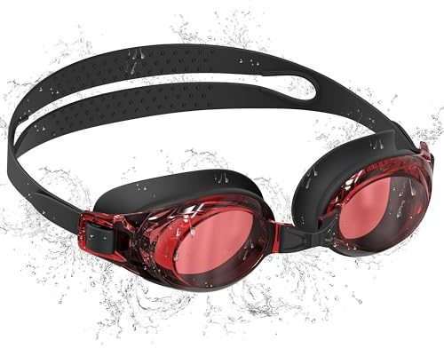Seaflar Gafas Piscina Para Adultos - Aguas Abiertas Anti-Vaho ProteccióN UV Impermeables VisióN Clara - Ajuste FáCil Gafas Natacion Hombres Mujeres JóVenes-C-BKRED