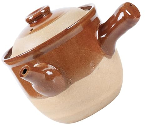 UTHCLO Pentola in Terracotta da 1,5l per Medicina Cinese Beccuccio Comodo, Resistente al Calore, per Cucina Tradizionale e Bollitura di Erbe