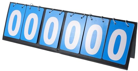 MAGICLULU Tableau de Score Tennis de Table Multifonction 6 Chiffres Bleu Solide Pliable PVC Affichage Sport Compétition Basketball Badminton