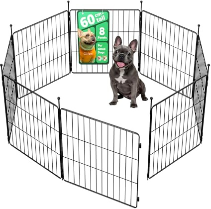 FXW MiniPaws Unleashed Dog Playpen, Indoor Exercise Pen with Expandable & Portable Design, for Puppies and Small Dogs, 60 cm 8 Panels