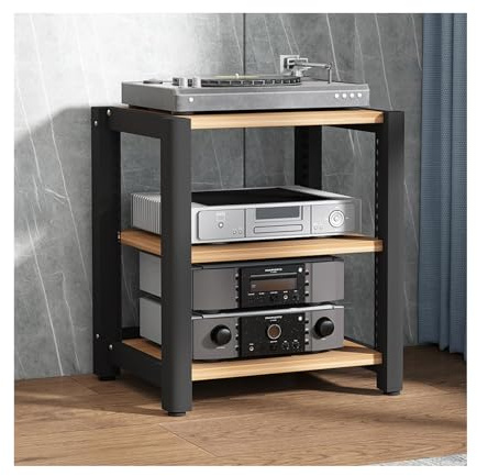 HiFi Stereo Stand Regolabile Audio Tower Rack Legno AV Componente Media Stand Mensola Angolo per CD/DVD Home Theater Display Unit
