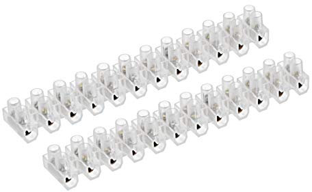 sourcing map Terminal Strip Screw Terminal Barrier Block 5A 12 Position Dual Row Type U Wire Connector 2pcs