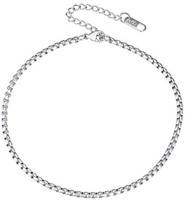 PROSTEEL klassisk unisex-fotkedja av rostfritt stål/18k förgylld ankarkedja/pansarkedja/snörkedja/vetekedja, justerbart fotband för män, kvinnor, pojkar och flickor, sommarsmycken, tillbehör, 23 cm, Rostfritt stål