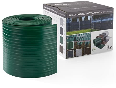 Quest Tiras de protección visual para vallas dobles de PVC rígido, protección visual contra el viento, para valla, jardín, balcón, terraza, altura: 19 cm, longitud: 2,525 m, 900 g/m2 (10 tiras x 2,525