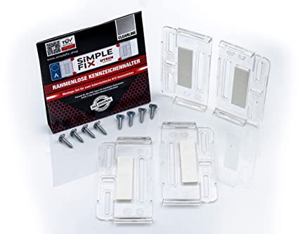 rahmenlose Kennzeichenhalter für 2 Kennzeichen | Kennzeichentafeln in Österreich mit TÜV (transparent)