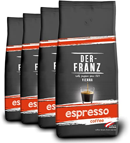 Der-Franz Espresso Café, granos enteros, 4 x 1000 g