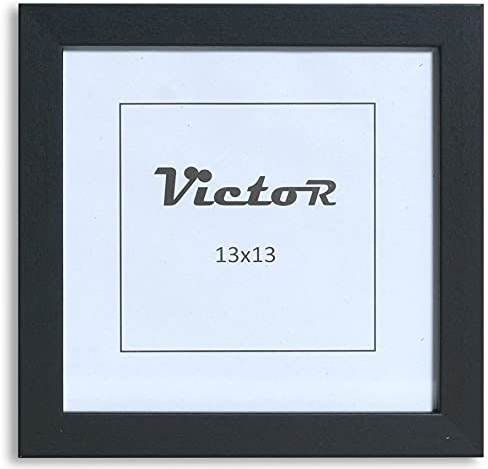 VictoR Bilderrahmen Klee 13x13 cm in Schwarz - moderner schlichter Fotorahmen quadratisch Holz - Bilderrahmen Schwarz 13x13