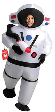 Morph Uppblåsbar astronautdräkt med rymdhjälm - Rolig utklädnad för barn, En storlek