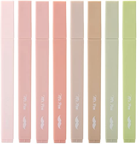 Mr. Pen- Aesthetic Highlighters, 8 pcs, Chisel Tip, Boho Colors, No Bleed Bible Highlighter Pastel, Assorted Colors, Cute