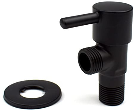 Xcel Home™ Valvola di arresto di isolamento nera per doccia | Rubinetto musulmano Shattaf placcato | Interruttore angolare a leva singola per bidet WC | Connessione BSP da 1/2 | 1 pezzo