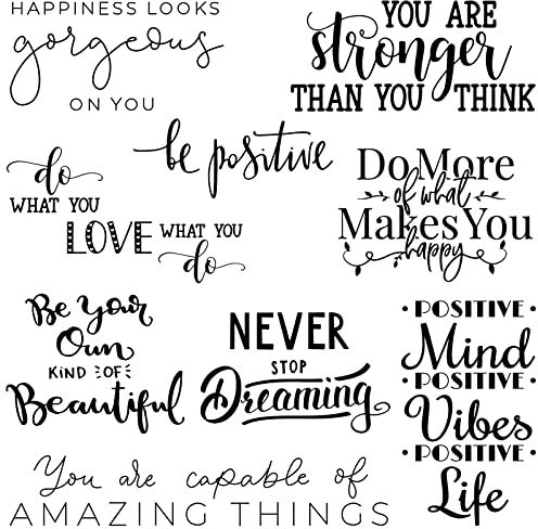 Ctosree 9 Pcs Vinyl Wall Stickers Inspirational Saying Wall Decals, Classic