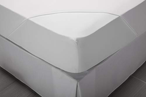 Pikolin Home - Pack 2 Sábanas Bajeras Ajustables de Polialgodón | Cama de 150 | 150x190cm | Muy Transpirable | Gran Durabilidad | Color Blanco
