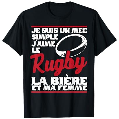 Un Mec Simple Rugby Bière Sport Apéro Homme Femme Cadeau T-Shirt