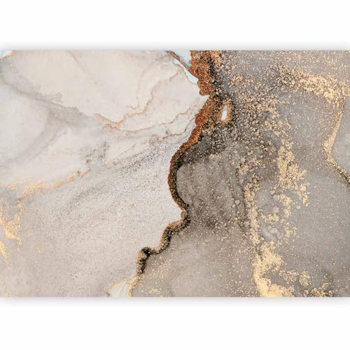 murando Fototapete Premium-Vlies Steinwand 500x350cm Foto Tapete Wohnzimmer Vliestapete XXL Motivtapeten Bildtapete 3d Effekt Wand Dekoration Marmor Marmoroptik Abstract Braun-Beige a-B-10088-a-a