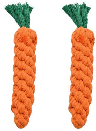 ASFWAGQ 2 Stück Hundespielzeug Karotte, Robustes Kauspielzeug für Welpen, Hunespielzeug aus Geflochtenem Seil,für Zahnreinigung, Interaktives Hundespielzeug, für Kleine Mittelgroßen Hund