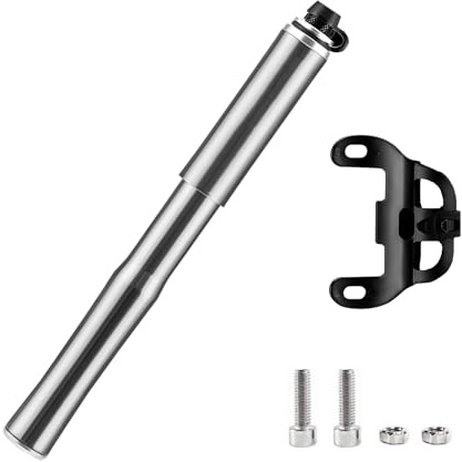QUMOX Minibomba portátil para bicicleta, de alta presión, para cuadro - Compatible con Presta y Schrader - Confiable, compacta y ligera - Bomba para neumáticos de bicicleta de carretera, montaña y BMX