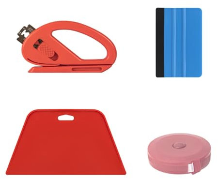 Wjelet Tapezierset&Tapezierwerkzeug Set für Auto Vinylfolie,Mit Folienschneider, Rakel & Maßband, Professionelles Tapeziertisch Zubehör für Autofolien und Tönungsfolien