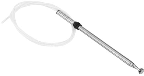 Radioantenn, bilantenn, AM/FM-radioantenn, rostfritt stålmaterial, diameter 1,6 cm, stavlängd 24,5 cm, radioantenn, väderbeständig ersättningsantenn, silver, lämplig för