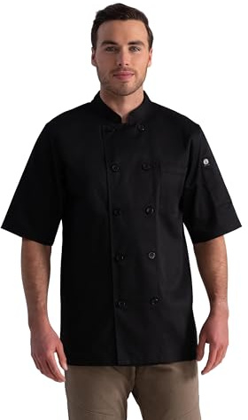 Chef Works Unisex Volnay Chef Coat, Black, X-Large