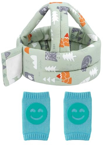 Baby Head Protector, Head Protection for Baby with Gloves, Backpack Head Protector for Crawling and Walking, Adjustable Helmet for 6-24 Months, Lightweight and Breathable Design