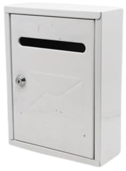 WEIDA Buzón Exterior de Acero Inox Individual | 20x26x7,5 cm | Buzones de Correos Exterior Resistentes, Compactos, Antilluvia | Buzón de Correos Seguro, Cerradura Lateral con Llave (Blanco metalizado)