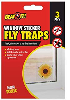 Multicolor Window Sticker Paper Fly Traps, 9.5 cm (3 Pack), Non Toxic & Vibrant Flower Patterns, Suitable for Indoors, Outdoors & Greenhouses