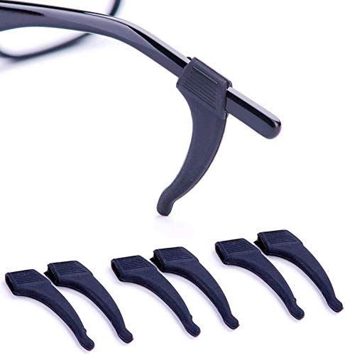 Anchor Glasses Straps Anti-Slip Glasses Ear Grip - 3 Pack - Stretch Fit for Sunglasses and Glasses Retainer Glasses Chain (Black)