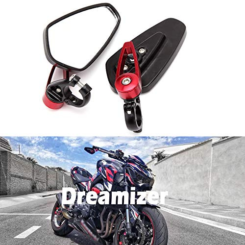 DREAMIZER 7/8 22mm Motocicleta Espejos del Extremo del Manillar, Espejos Retrovisores Moto para CB1000R Grom MSX125 CB500F Z1000 Z650 Z750 Z800 ER6N ER6F MT03 MT07 MT09 MT10 FZ6 FZ07 FZ09 FZ10