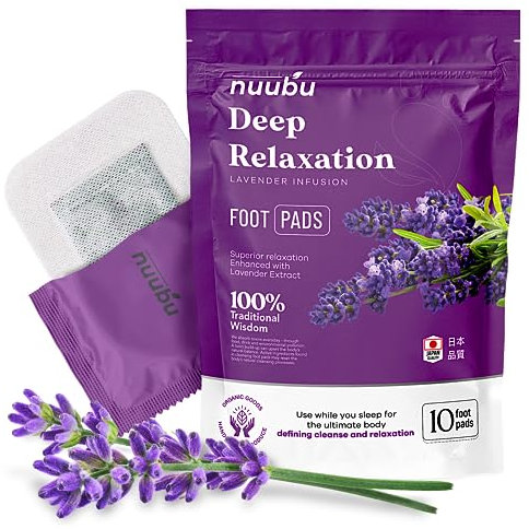 Nuubu Lavende Detox Foot Patches 10 Pcs Detox Foot Pads, Foot Detox Pads to Remove Toxins, Natural Deep Cleansing for Stress Relief & Deep Sleep, Enhance Blood Circulation