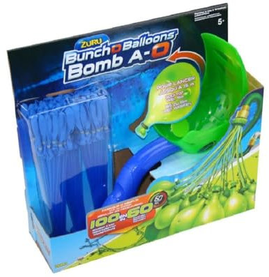 Launcher, Wasserbombenschleuder, 100 Wasserbomben in 60 Sekunden, Wasserbomben, Wasserschlacht, Sommer, Wasserballons mit Launcher, Artikelabmessungen ca: 30 x 7,5 x 27 cm