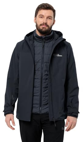 Jack Wolfskin Glaabach 3 in 1 Jkt M Giacca, Blu Notte, XL Uomo