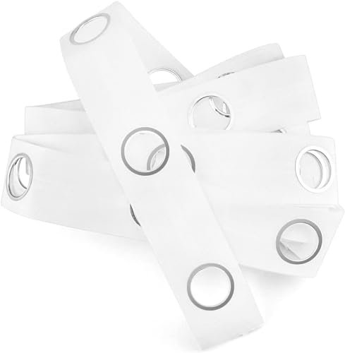XUTONG 10 m Ösenvorhangband, 40 Ringe, Zubehör, Nähen, Silbervorhänge, Jalousien, Vorhang, Kopfösen, Klebeband für perforierte Vorhänge, Header DIY-Dekoration