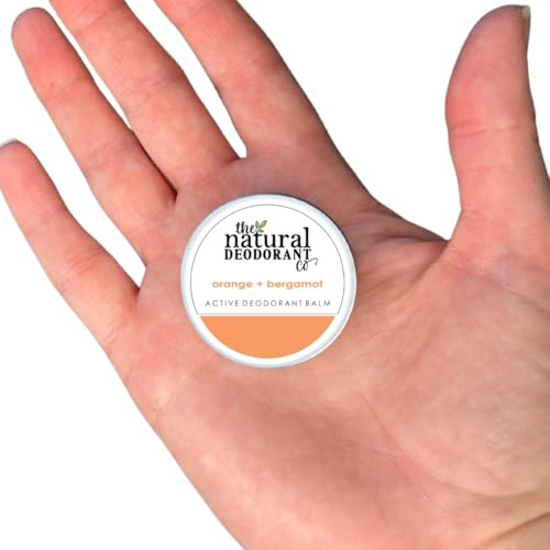The Natural Deodorant Co. Mini/Tamaño de Muestra 10g, Bálsamo Desodorante Activo Naranja + Bergamota, Dura 10 Días, Protección Todo El Día