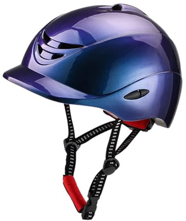 Reithelm, Reitmütze für Herren und Damen, leicht, verstellbar, atmungsaktiv, Reithut, Reitkappe zum Reiten im Freien, Blau, m