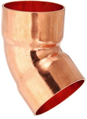 PATIKIL 1 5/8 ID 1,3mm Spessore Raccordo Saldatura Gomito Rame, 2pz 99,9% Puro Raccordo Compressione Rame Connettore a Tubo a Raggio Corto 45 Gradi con Connessione a Saldare a Caldo