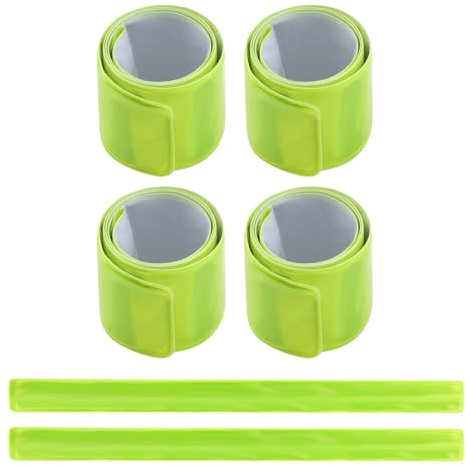 witeup Bracciale Riflettente,6 Pezzi Bande Riflettenti,Verde Catarifrangente Bici per Adulti Bambini,Catarifrangente Alta Visibilita per Ciclismo e Corsa