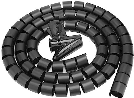 Tuyau de Gestion de Câbles à Enroulement en Spirale, Tube enroulé de Ligne D'enveloppe de Fil, Longueur de 1,5 M à 3,0 M en Option, Largeur de 16 Mm, 22 Mm, 28 Mm en Option, (1,5
