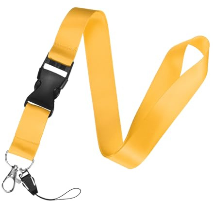 M METERXITY 1-Pack Breakaway Lanyard for Keys, Yellow 25mm Wide Keychain Long ID Badges Neck Lanyard Strap with Quick Release Buckle for Man/Woman/Girls/Teacher, ID Holder Folder