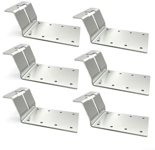 Confezione da 6 staffe di montaggio a T in metallo resistente, supporto per recinzioni agricole per cassette postali, tralicci da giardino, struttura esterna, in acciaio inossidabile, 16 x 8 x 7 cm