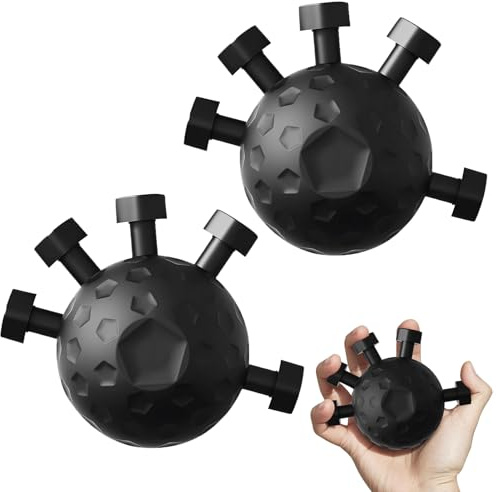 2 Pièces Appareil de Musculation Des Doigts, Entraîneur de Préhension de Doigts, Entraîneur de Poignée En Silicone Sphère, Boule de Massage Des Mains, Convient aux Athlètes, Boxeurs