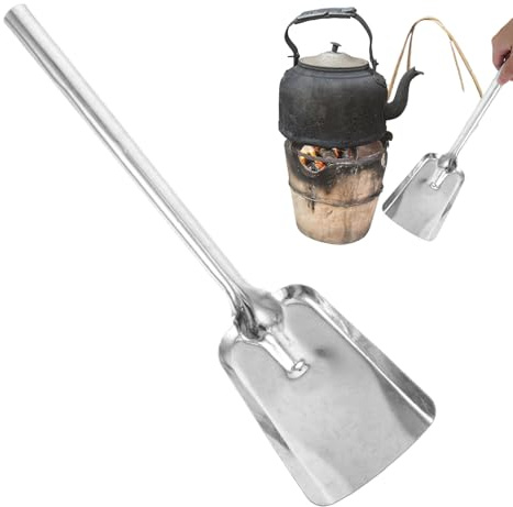 Raypontia Pala Para Carbón - Recogedor De Cenizas Para Chimenea,Pala Resistente Jardinería Mango Largo para Cocina Exterior Interior Limpieza Estufa Jardín Barbacoa Hogar
