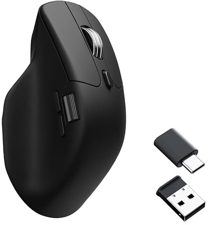 Keychron M6 Mouse PixArt 3311 – Wireless Bluetooth 5.3 + 2.4G + Cablato, Scroll Magnetico, 1K Polling Rate, DPI fino a 12000, Batteria 800mAh, Compatibile Windows/Mac - Ergonomico – Nero