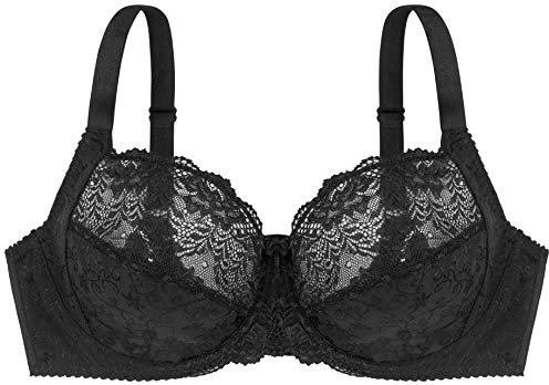 Dorina Women's Philippa UnlinedBra Full Cup with Wire Curves Fit Lingerie Bra - D15006 - Black - 80D