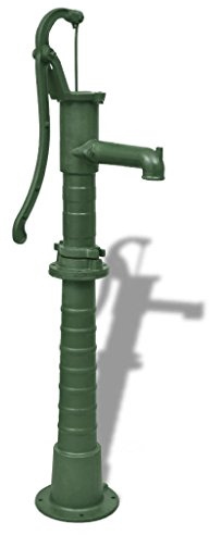 yorten Schwengelpumpe Handschwengelpumpe Gartenpumpe Handpumpe Gusseisen Manuell Wasserpumpe und Ständer 131cm Grün