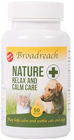 Relax & Calm Supplement for Stress & Anxiety in Dogs & Cats - Vet Formulated Natural Ingredients (50 Capsules)