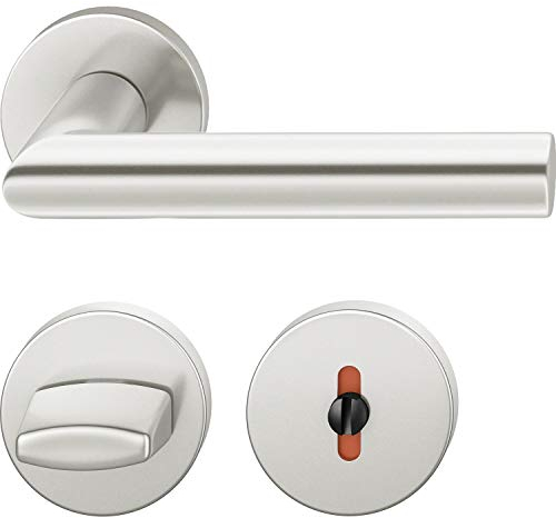 FSB Drückergarnitur 12 1076 ASL auf Rosette WC DIN, silber eloxiert