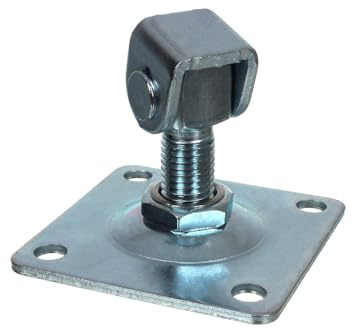 NAJDER Charnière de Portail à Visser M16, Paumelle de Portail Porte Réglable Gond à Visser, Filetage M16 75x75x4, en Acier Galvanisé pour Jardin Extérieur