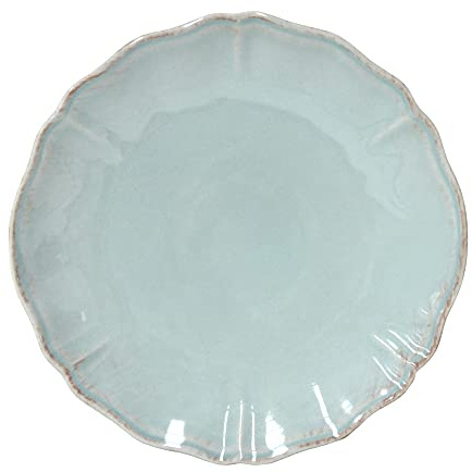 Costa Nova Ceramic Stoneware 11'' Dinner Plate - Alentejo Collection, Turquoise | Microwave & Dishwasher Safe Dinnerware | Food Safe Glazing | Restaurant Quality Tableware