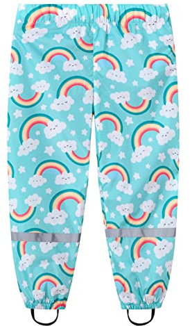 Happy Cherry - Pantalon de pluie imperméable pour enfant - Coupe-vent - Pour fille, garçon, printemps, été, automne, hiver - Pantalon de sport avec bandes réfléchissantes, Arc-en-ciel, 7-8 ans